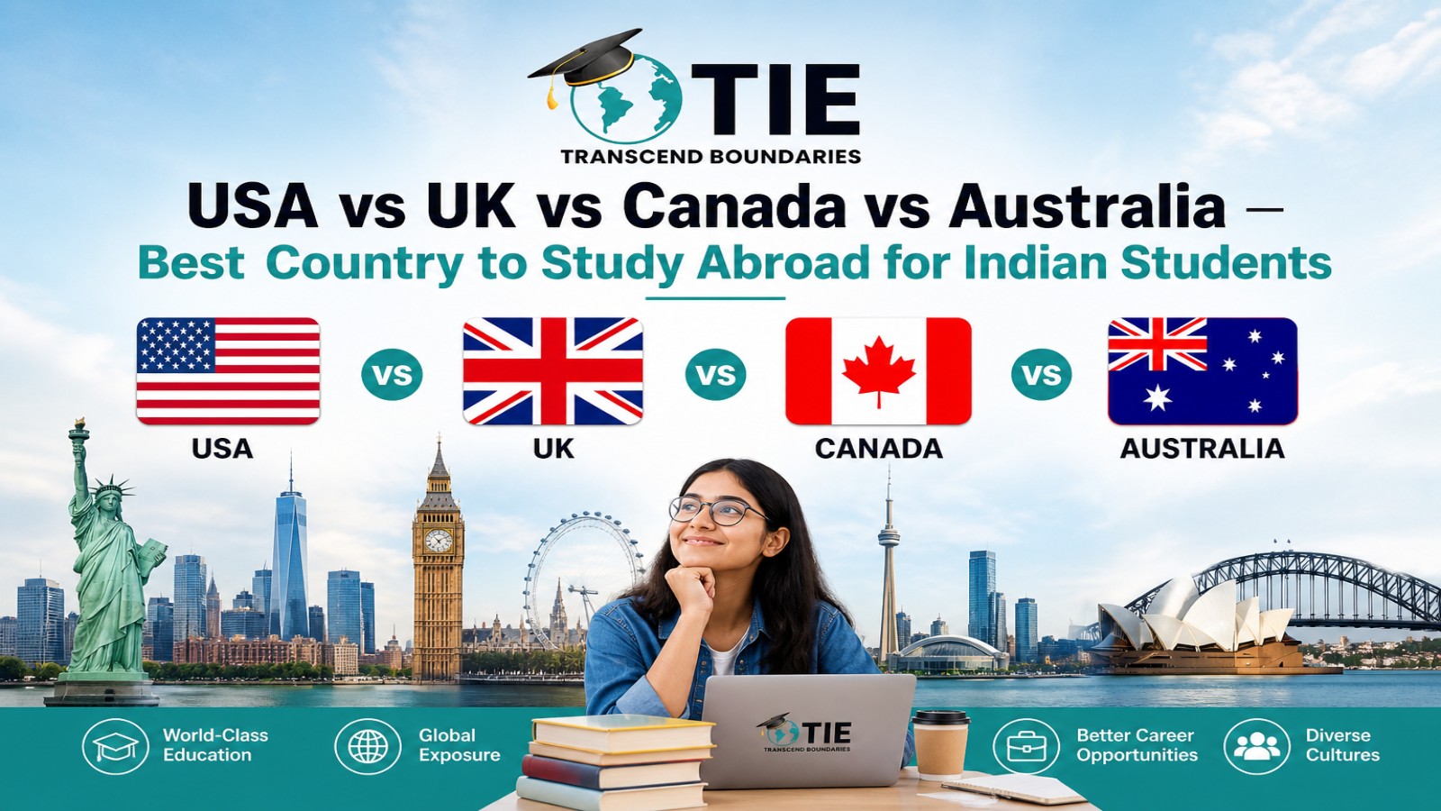 USA vs UK vs Canada vs Australia Best Country to Study Abroad for Indian Students
